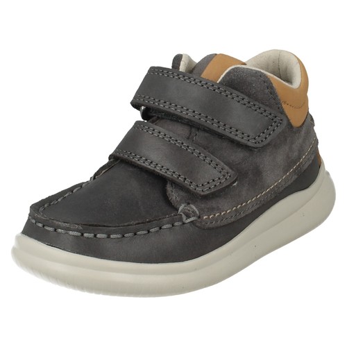 BOYS GIRLS CLARKS CREST TUKTU TODDLER HOOK /& LOOP JUNIOR CASUAL ANKLE BOOTS SIZE