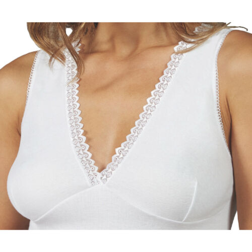 Canottiera intima donna spalla larga anche taglie forti cotone intimo forma seno 
