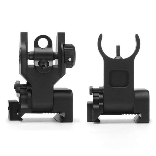 Metal Front&Rear Low Profile Flip-up  Rapid Transtion Sight Iron Sights Set 