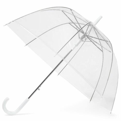 Large 30/" Clear See Through Dome Umbrella Ladies Transparent Walking Rain Brolly