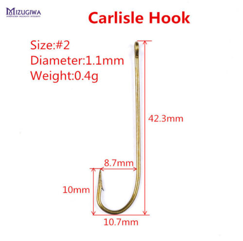 100PCS Fishing Carlisle Hooks Ringed Bronzed Terminal Tackle Size 1# 2# 4# 6# 8#