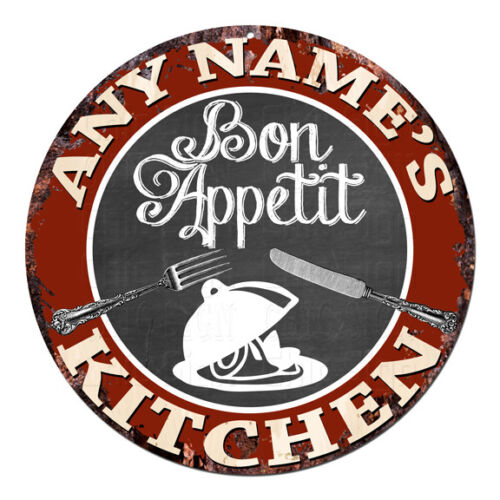 CP-0102 ANY NAME'S KITCHEN Custom Personalized Chic Tin Sign Decor Gift 