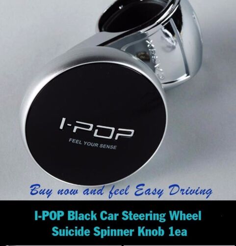I-POP Chrome Black Car Steering Wheel Spinner Knob 1ea for HYUNDAI 2016-18 IONIQ 