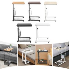 Adjustable Bed Side Table Side Table with Wheels Mobile Standalone Table