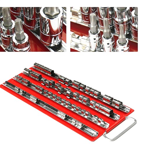 80pcs Socket Tray Rack 1//4/" 3//8/" 1//2/" Steel Snap Rail Tool Holders Organizer