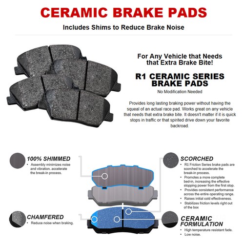 For 2012-2014 Subaru Impreza Rear Drill Slot Brake Rotors Ceramic Brake Pads