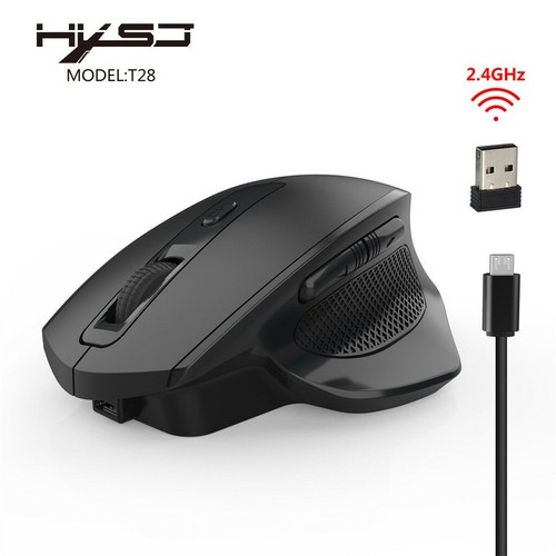 HXSJ T28 Vertical 2.4Ghz Wireless Rechargeable Mute Mouse 2400DPI Silent Mice