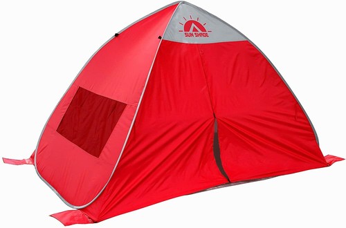 Pop Up Beach Tent Portable Sun Shade UV Protection Outdoor Camping Fishing RED