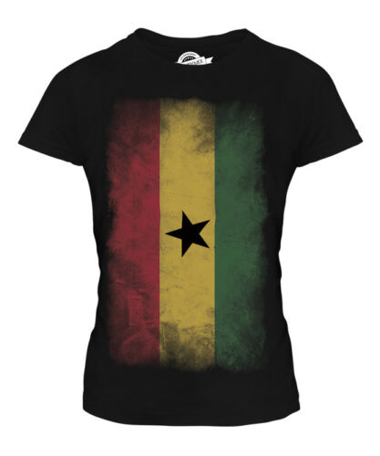 GHANA délavé drapeau femmes t-shirt tee top ghanéens shirt football jersey cadeau 