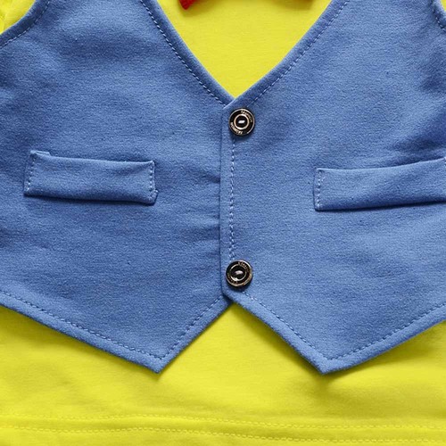 Toddler Baby Boys Outfits Short Sleeve T-shirt+Pants Gentleman Tie Clothes S9