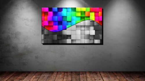 Canvas PICTURES XXL POPART geometry Squares Abstract 3d Art up to 150x90