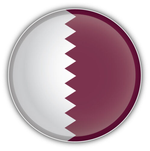 ''SIZES'' Qatar Flag Glossy Label Car Bumper Sticker Decal 