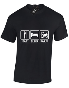 EAT SLEEP TRACTOR KIDS CHILDRENS T SHIRT TOP FARMING AGRICULTURE DESIGN FUNNY