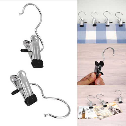 Practical Black Laundry Metal Hook Clothes Pin Boot Shoes Hanger Hold Clips 1Pcs