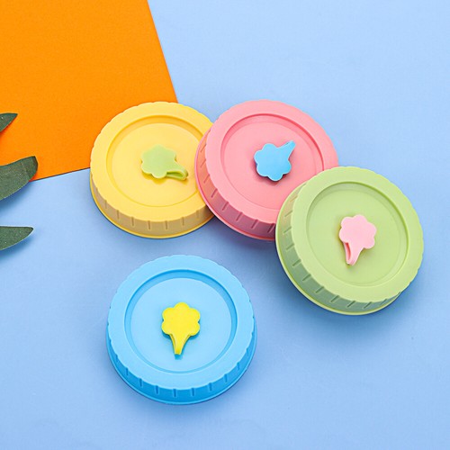 Details about / Cute Leak-Proof Plastic Mason Jar Lids With Straw Hole Canning Lids Jar Caps