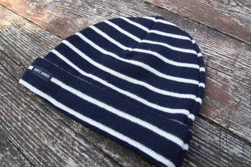 Maglia a Strisce Cappello Di Saint James in Blu Scuro e Crema 100/% Lana-Made in France