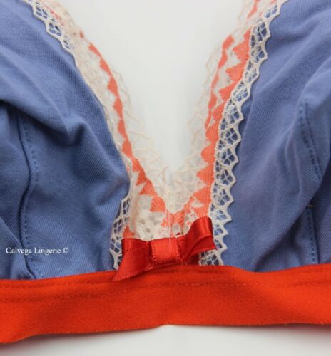 Blue // Orange S Details about  / NWT Cosabella CHART1301 /"Charlotte/" Cotton Bralette Italy