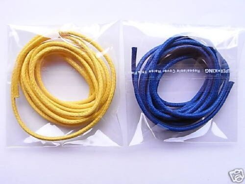 2-3mm Stärke gewachste Baumwollbänder Farben blau zitronengelb 1m Länge