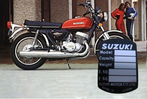All FREE nameplate Suzuki/Suzuki Plaques constructeur/VIN PLATE SUZUKI