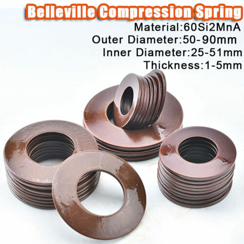 Belleville Compression Spring Washer Disc Springs Gaskets 50×25.4-90×46mm Steel