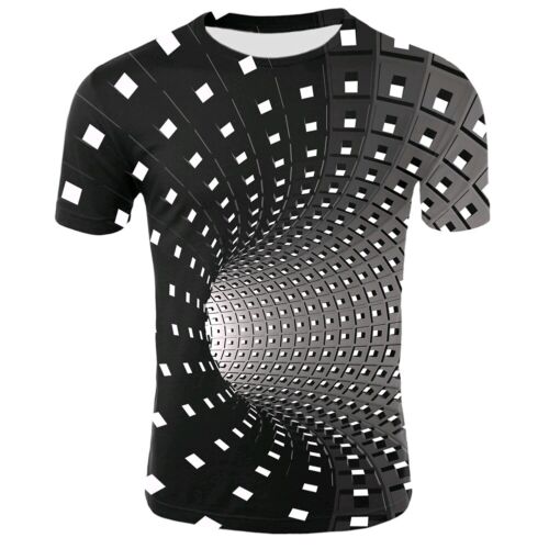 3D hypnose Swirl Imprimer femmes hommes Casual T-shirts à manches courtes Graphic Tee Tops