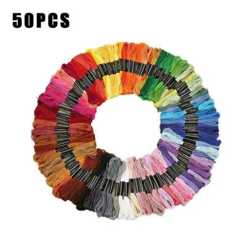 50 Multi Colors Cross Stitch Cotton Embroidery Thread CA Floss Sewing P4I4 