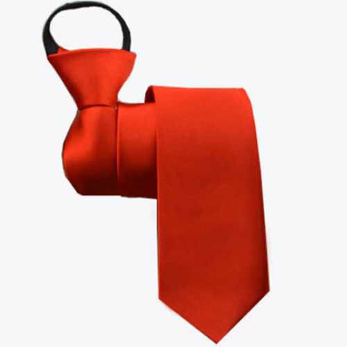 Men Zipper Striped Necktie Fashion Business Formal Wedding Party Slim Neck Tie