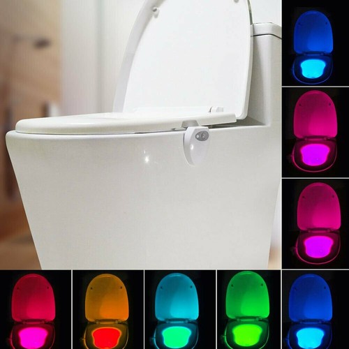 8 Farben LED Toilettendeckel Nachtlicht Motion Lampe Sensor WC Sitz Klobrille
