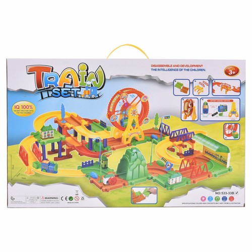 79PCS Plastic Brick Toys Electronic Building Blocks Railway Train W// Light Music