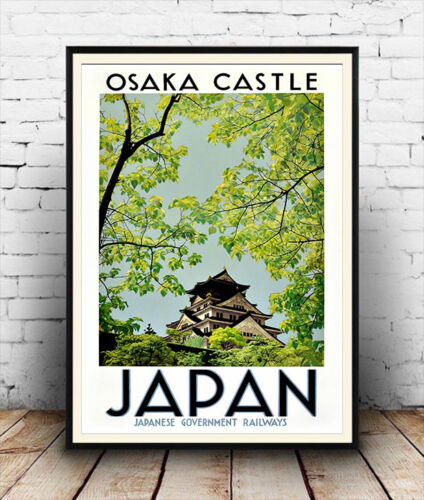 Details about  &nbsp;Osaka Castle Japan :  Japanese Railway Travel Poster reproduction.