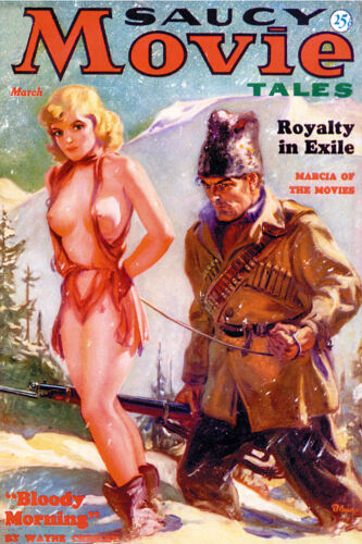March 1937 Saucy Movie Tales Royalty in Exile Vintage Pulp Cover Retro Poster