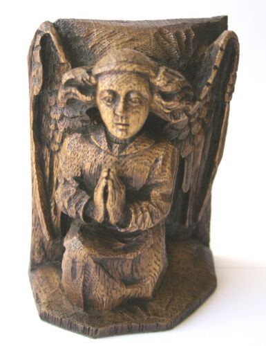 Angel Praying Ornament Reproduction Medieval Carving Hymne Prayer Cherub Gift 