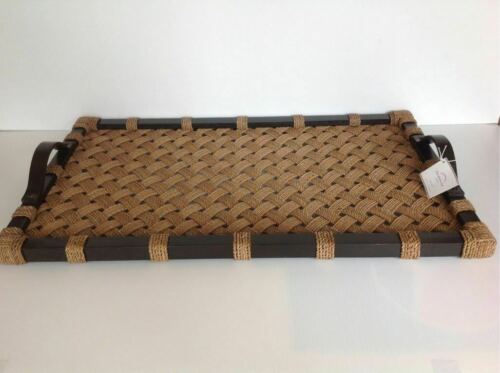 POTTERY BARN LARGE FLAT WEAVE ROPE TRAY NEW SOLD OUT AT POTTERY BARN RARE 