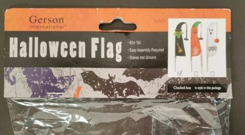 Witch Halloween Garden Flag 60" Tall Novelty Holiday Yard Flag w/Stakes NEW 