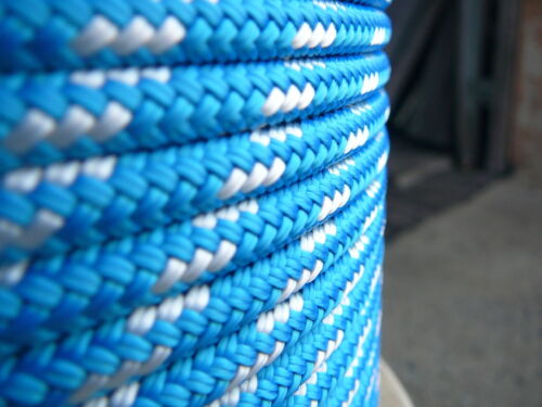 NovaTech XLE Halyard Sheet Line Dacron Sailboat Rope 1/4" x 50' White/Blue