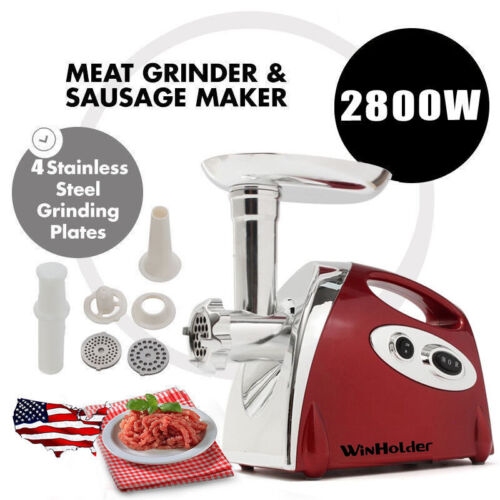 2800W Electric Meat Grinder Sausage Stuffer Maker Kitchen Home Mincer kit Red