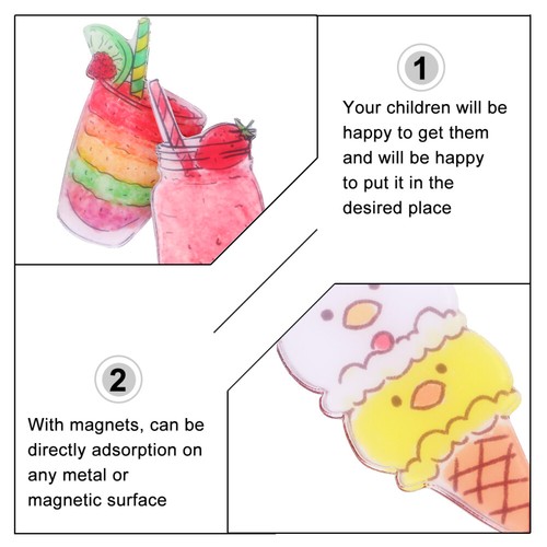 7pcs Fridge Magnets Creative Ice Cream Refrigerators Magnetic Sticker for Door