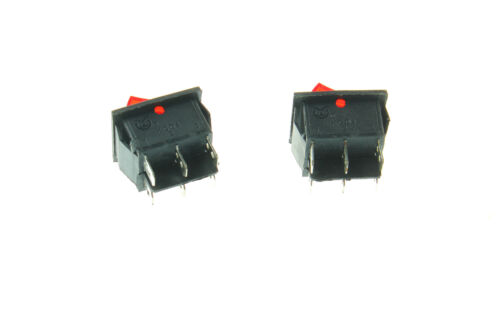 5PC 6 Pin Red Lamp On//OFF DPDT Boat Rocker Switch 16A//250V 20A//125V AC KCD4-202N