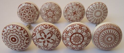 Brown /& White Ceramic Knobs New Kitchen Cabinet Drawer Pulls Ceramic Door knobs