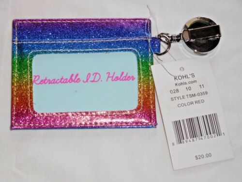 Details about  / RAINBOW METALLIC RETRACTABLE ID HOLDER WALLET NEW WITH TAG $20