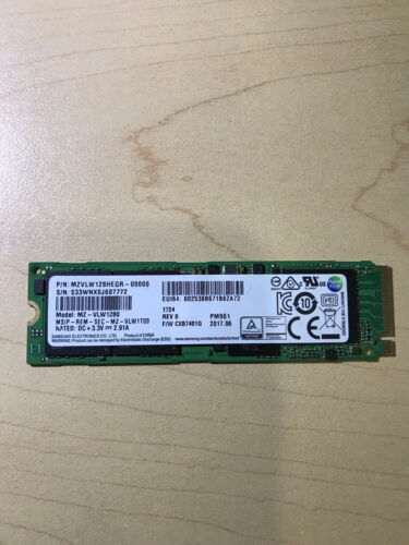 960 EVO OEM MZVLW128HEGR-0000 Samsung PM961 128GB NVMe SSD M.2 PCIe 3.0 x4