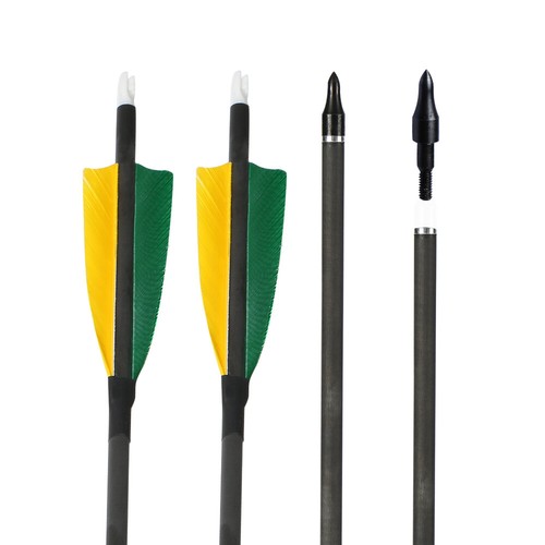 31/'/' Carbon Arrows Spine 400 /& 4/" Shield Turkey Feather Fletched Archery Hunting