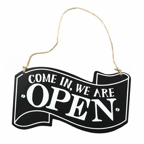 Reversible Shop Window Come in We/'re Open Sorry We/'re Closed Rigid Hanging Sign