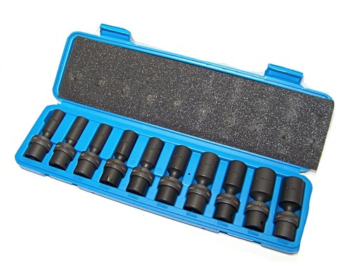 10 Pc 3//8/" Drive Universal Swivel Deep Impact Socket Set CR molybdenum METRIC