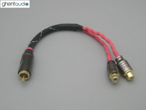 ---RCA Male to 2 x Female Canare L-4E6S Star Quad HIFI Audio Cable A19 0.3m 1ft
