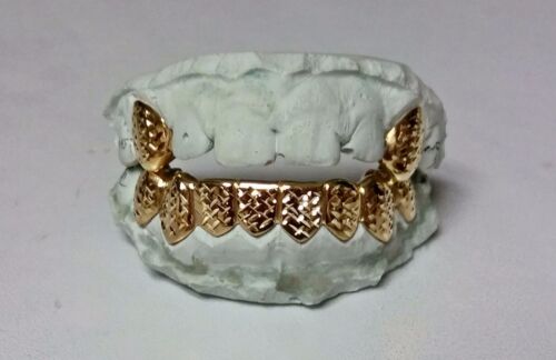 Silver or 10K Solid Gold Custom Made Diamond Cut Grill Grillz S
