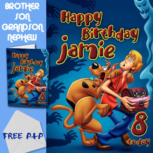 Scooby DOO-personnalisé Carte Anniversaire Frère Fils Neveu petit-fils