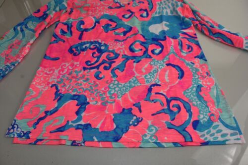 $68 NEW Lilly Pulitzer Jennifer Long Sleeve Tee Coral Reef IM SO JELLY  S M L 