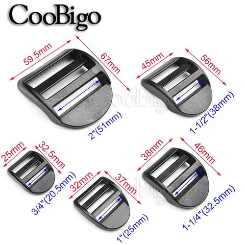 3//4/"~2/" Plastic Ladder Lock Slider Adjustable Buckle for Backpack Strap Webbing