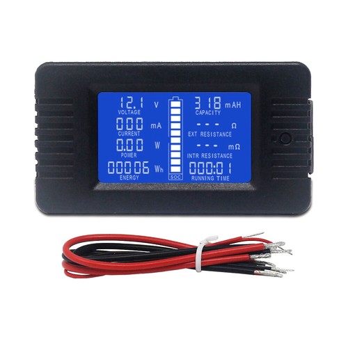 DC Battery Tester 0-200V 10A 300A DC Voltage Current Power Capacity Meter